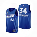Camiseta All Star 2021 Milwaukee Bucks Giannis Antetokounmpo #34 Azul